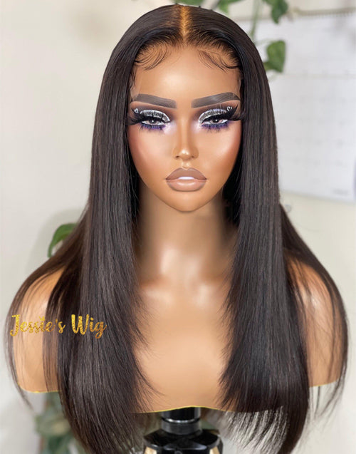 Jessies Wig Inner Buckle Cute Straight 13x4 Lace Front Butterfly Haircut Wig With Medium Length Layered Hair