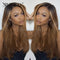 Xrs Beauty Hair Straight Ombre Honey Brown Human Hair Lace Wig With Blonde Money Piece Highlights [CFW14]