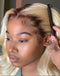 Jessies Wig 4/613 Ombre Blonde Body Wave Lace Front Wigs With Chocolate Brown Roots