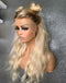 Jessies Wig 4/613 Ombre Blonde Body Wave Lace Front Wigs With Chocolate Brown Roots