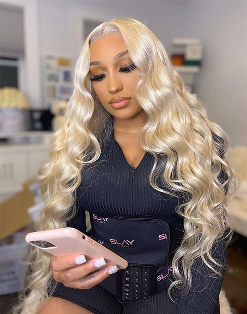 Jessies Wig Blonde #613 13x4 Lace Front Wigs Body Wave Human Hair Wigs Perfect Summer Hair