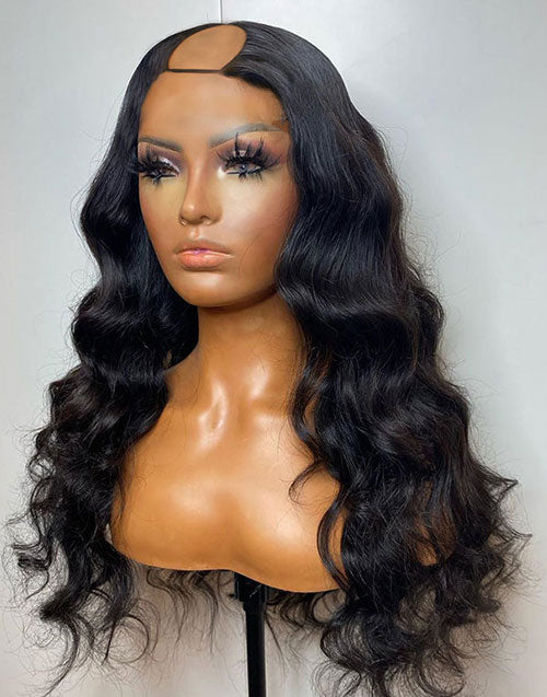 Jessies Wig Real Scalp Body Wave U Part Glueless Human Hair Wig