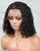 Jessies Wig Short Bob Water Wave Human Wig 5x5 13x4 Transparent Lace Front Human Hair Wigs