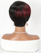 Jessies Wig Ombre Red Short Bob Straight Pixie Cut Full Machine Made Wig With Bangs Non Lace Wig