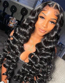 Jessies Wig 99j Burgundy Loose Deep Wave Wig Beautiful Crimp Wave 13x4 Lace Frontal | 4x4 Closure Human Hair Wigs