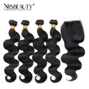 Xrs Beauty Hair 5x5 HD Lace Closure Body Wave With 4 Bundles [CW06]