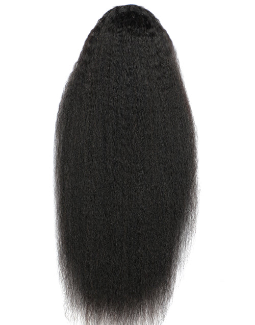 Jessies Wig Kinky Straight Drawstring Ponytail Coarse Yaki Straight Brazilian Natural Human Hair Extensions