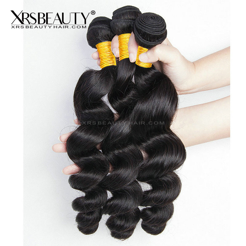 Xrs Beauty Hair Loose Wave Virgin Hair 3 Bundles with13x4 Lace Frontal [FW08]