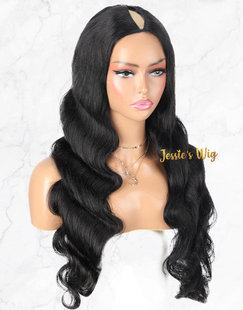 Jessies Wig Upgraded Thin V Part Wig Body Wave Glueless Human Hair Wig