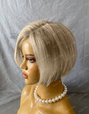 Jessies Wig Attractive Highlight Platinum Blonde Bob Lace Frontal Wig Pixie Cut Hairstyle Side Part