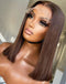 Jessies Wig Brown Chocolate Color 13x4 Frontal Straight Lace Bob Human Hair Wig Glueless Wigs