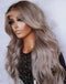 Jessies Wig Smokey Mauve With Punky Gray Highlights Multicolor Wavy 13x4 Glueless Lace Frontal Human Hair Wig