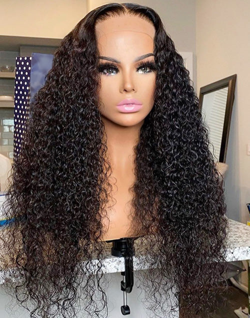 Jessies Wig 4x4 Jerry Curly Human Hair Lace Closure Wig /13x4 Frontal Lace Wigs