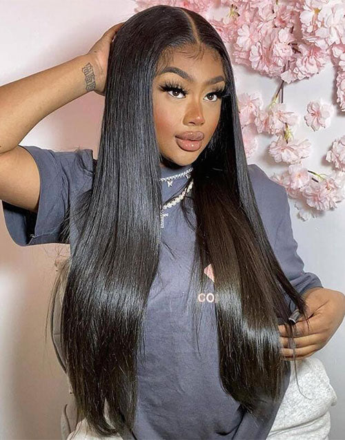 Jessies Wig 4x4 Silky Straight Human Hair Lace Closure Wig /13x4 Lace Front Wigs