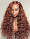 Jessies Wig Reddish Brown Water Wave 13x4 Lace Front Wig Gluesless 4x4 Lace Wig Human Hair Wig