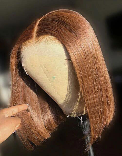 Jessies Wig Chestnut Brown Bob Cut 13x4 Lace Frontal Wigs | 4x4 Closure Wigs