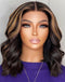 Jessies Wig HD Lace Highlight Bayalage Wavy Bob Wig Ombre Honey Blonde Human Hair Closure Wig