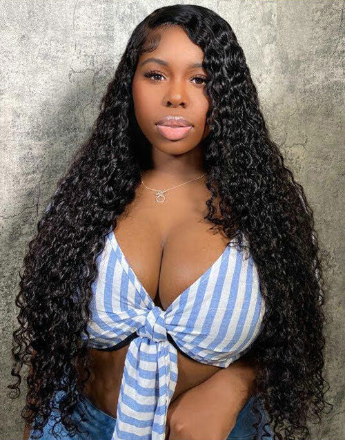 Jessies Wig 4x4 Jerry Curly Human Hair Lace Closure Wig /13x4 Frontal Lace Wigs