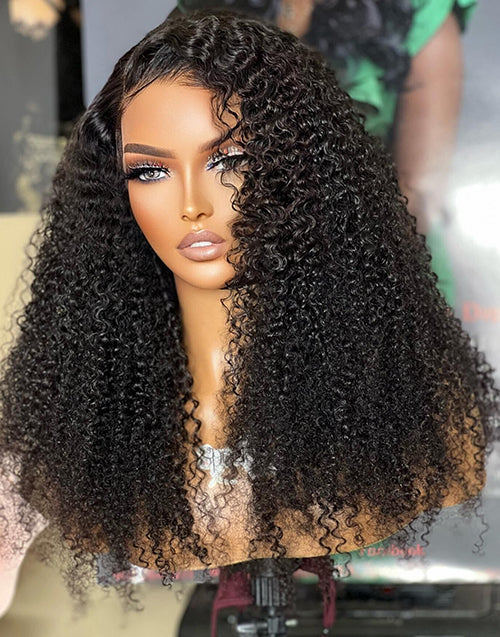 Jessies Wig Crystal Lace Afro Kinky Curly 13x4 Lace Front Human Hair Wigs 4x4 Closure Wigs