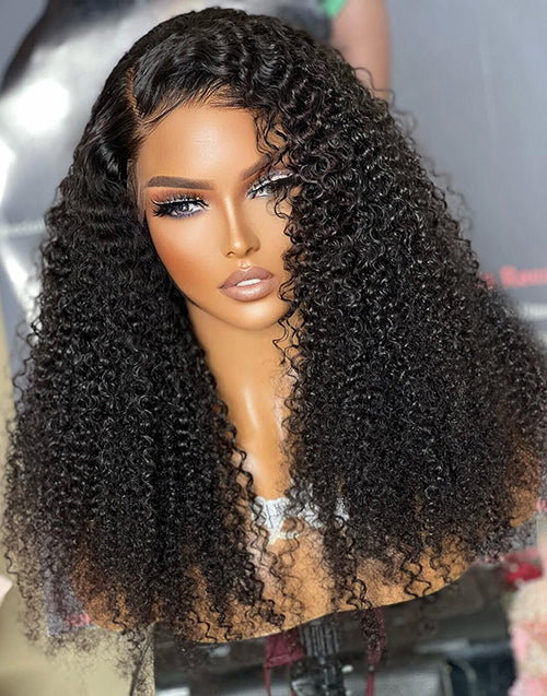 Jessies Wig Crystal Lace Afro Kinky Curly 13x4 Lace Front Human Hair Wigs 4x4 Closure Wigs