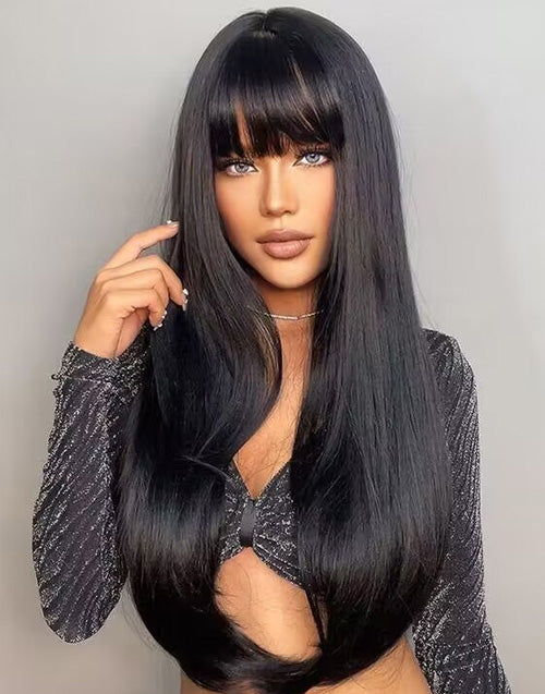 Jessies Wig Glueless Straight 13x5 Lace Front Wig With Bangs Crystal HD Lace Wig