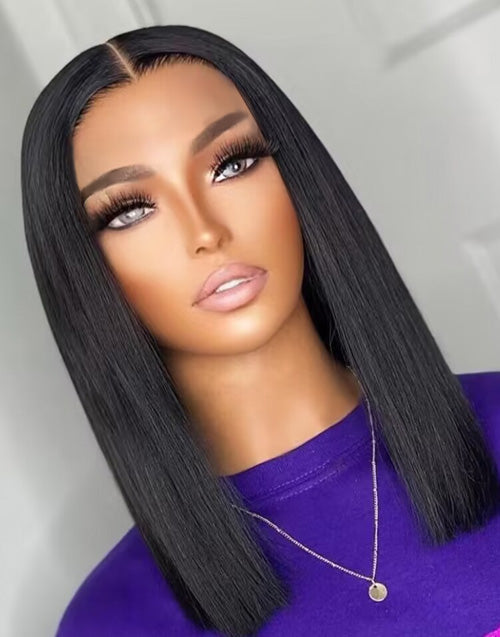 Jessies Wig Straight Pre Cut 5x6 Lace Bob Wig Crystal HD Lace Glueless Human Hair Wig