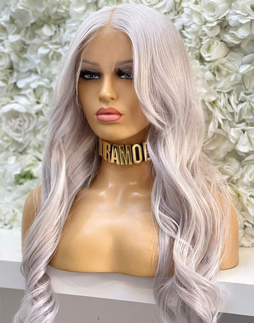 Jessies Wig Pure Blonde Pink Color Long Wavy 13x4 Lace Front Wigs 4x4 Lace Closure Human Hair Wig