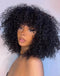 Jessies Wig Curly Bob Wigs With Bangs Capless Fringe Human Hair Wigs