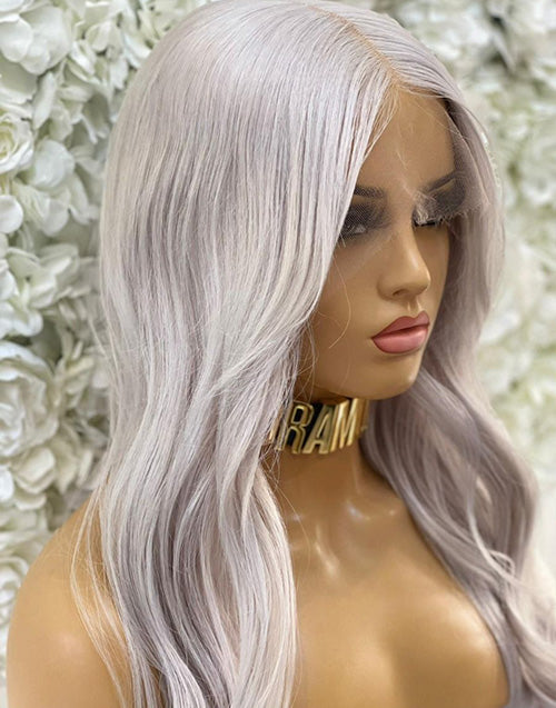 Jessies Wig Pure Blonde Pink Color Long Wavy 13x4 Lace Front Wigs 4x4 Lace Closure Human Hair Wig