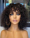 Jessies Wig Flash Deal $99.99 12" Curly 13X5 Lace Bob Wig With Bangs Glueless Human Hair Wig