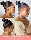 Jessies Wig 360 Lace Front Wig Silky Straight Brazilian Human Hair Wig Can Do High Bun and Ponytail