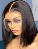 Jessies Wig Glueless Invisible Crystal HD Lace Straight Short 13x4 5x5 Lace Front Bob Wig Human Hair Wig