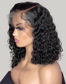 Jessies Wig Short Deep Curly Bob Cut Wig 4x4 Transparent Lace Closure Wigs