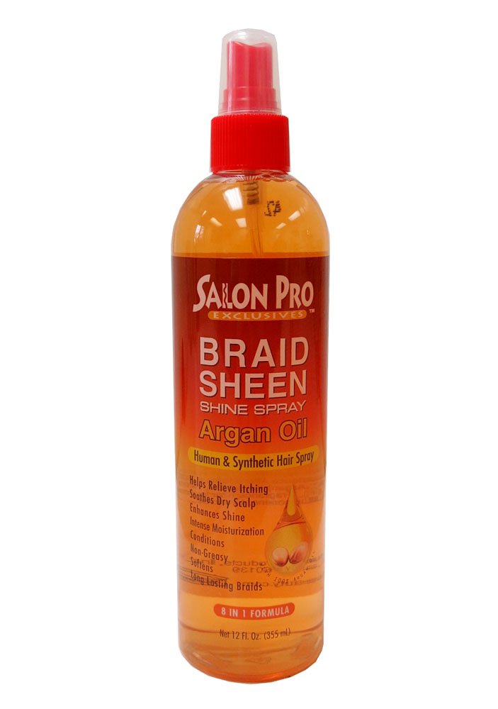 Salon Pro Braid Sheen Shine Spray Argan Oil (12 Fl Oz)