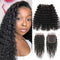 Ali Grace Deep Wave Hair Wave 3 Pcs With 4x4 Lace Closure