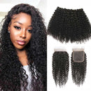 Ali Grace Kinky Curly Hair Weave Bundles 3 Pcs with 13x4 Lace Frontal