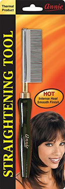 Annie Straightening Comb Fine Teeth, Stainless Steel