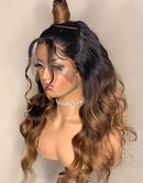 Jessies Wig T1B/4/27 Body Wave 13x4 Lace Front Wig Honey Blonde Glueless 4x4 Lace Closure Wig