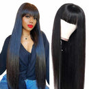 Aligrace 13x4 Lace Straight Human Hair Wigs with Bangs