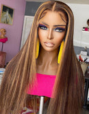 Jessies Wig 13x4 Pre Cut HD Lace Wig Glueless Highlight Honey Blonde Silky Straight Lace Front Wigs