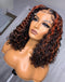 Jessies Wig 5X5 Crystal Lace Double Drawn Redish Brown Highlight Curly BoB Lace Closure Wigs