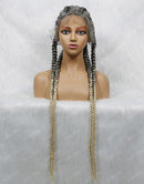 Jessies Wig Hand-Braided Lace Braided Wigs with Braid Ponytails with Baby Hair for Women