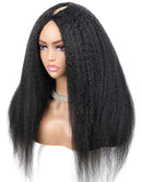 Jessies Wig Thin V Part Wig Glueless Kinky Straight Human Hair Wig No Lace Machinemade (Must TRY)