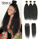 Xrs Beauty Hair 5x5 HD Lace Closure Kinky Straight With 3 Bundles [CW03]