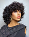 Jessies Wig Bouncy Curly Double Drawn Human Hair Wig With Bangs Rose Curly Hair Natural Black Color