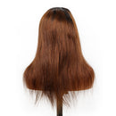 Xrs Beauty Hair Straight Ombre Honey Brown Human Hair Wig Pre-plucked with Baby Hair 13x4 Lace Front Wig Natural Hairline Pre-Plucked With 150 Density [CXW36]