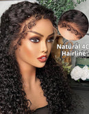 Jessies Wig Curly 360 Lace Front Wig With Realistic 4C Hairline Edges Human Hair Wigs