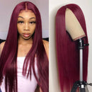 Aligrace 13x5x1 T Part Lace Straight Wigs 99J Color