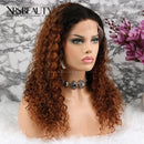 Xrs Beauty Hair Auburn Ombre Natural Curly Human Hair 13x4 Front Lace Wig [CFW50]