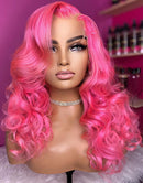 Jessies Wig Barbie Pink Colored Glueless Body Wave 13x4 Lace Front Human Hair Wig